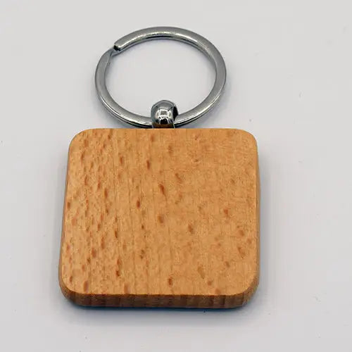 Square Wooden Keychain - simple